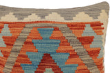 handmade Traditional Pillow Rust Blue Hand-Woven SQUARE 100% WOOL  Hand woven turkish pillow  PILLOW