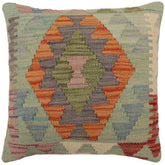 handmade Traditional Pillow Blue Gray Hand-Woven SQUARE 100% WOOL Hand woven turkish pillow2 x 2