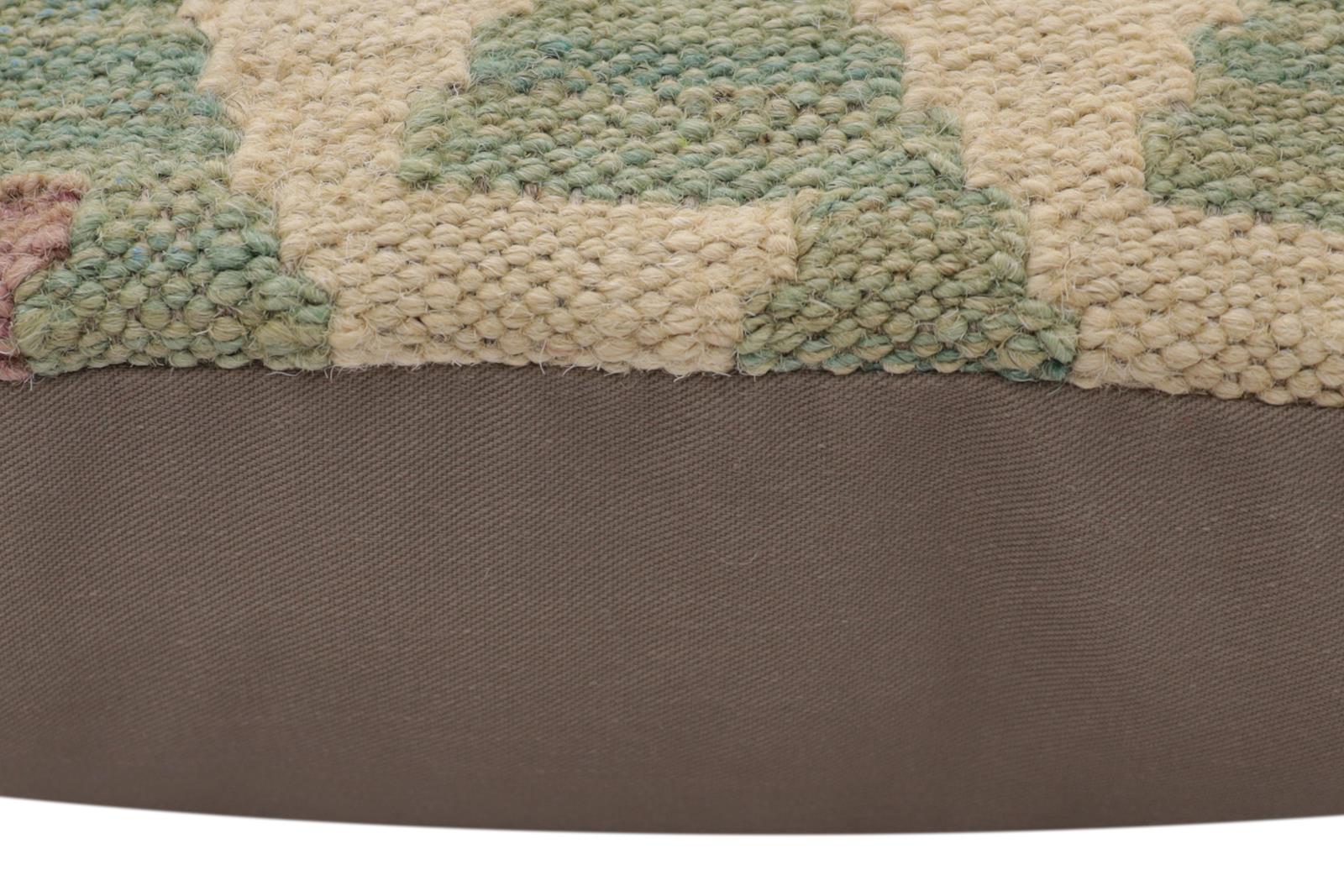 handmade Traditional Pillow Blue Gray Hand-Woven SQUARE 100% WOOL Hand woven turkish pillow2' x 2'