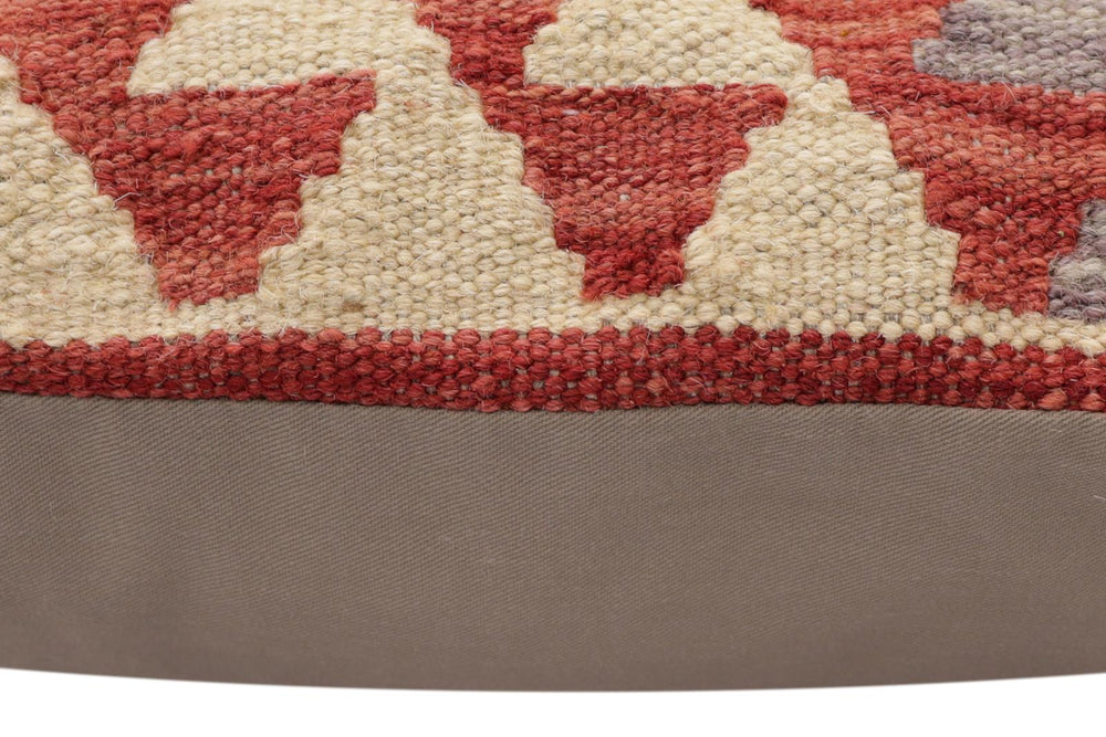handmade Traditional Pillow Red Rust Hand-Woven SQUARE 100% WOOL Hand woven turkish pillow2' x 2'