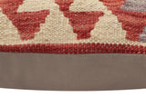 handmade Traditional Pillow Red Rust Hand-Woven SQUARE 100% WOOL Hand woven turkish pillow2' x 2'