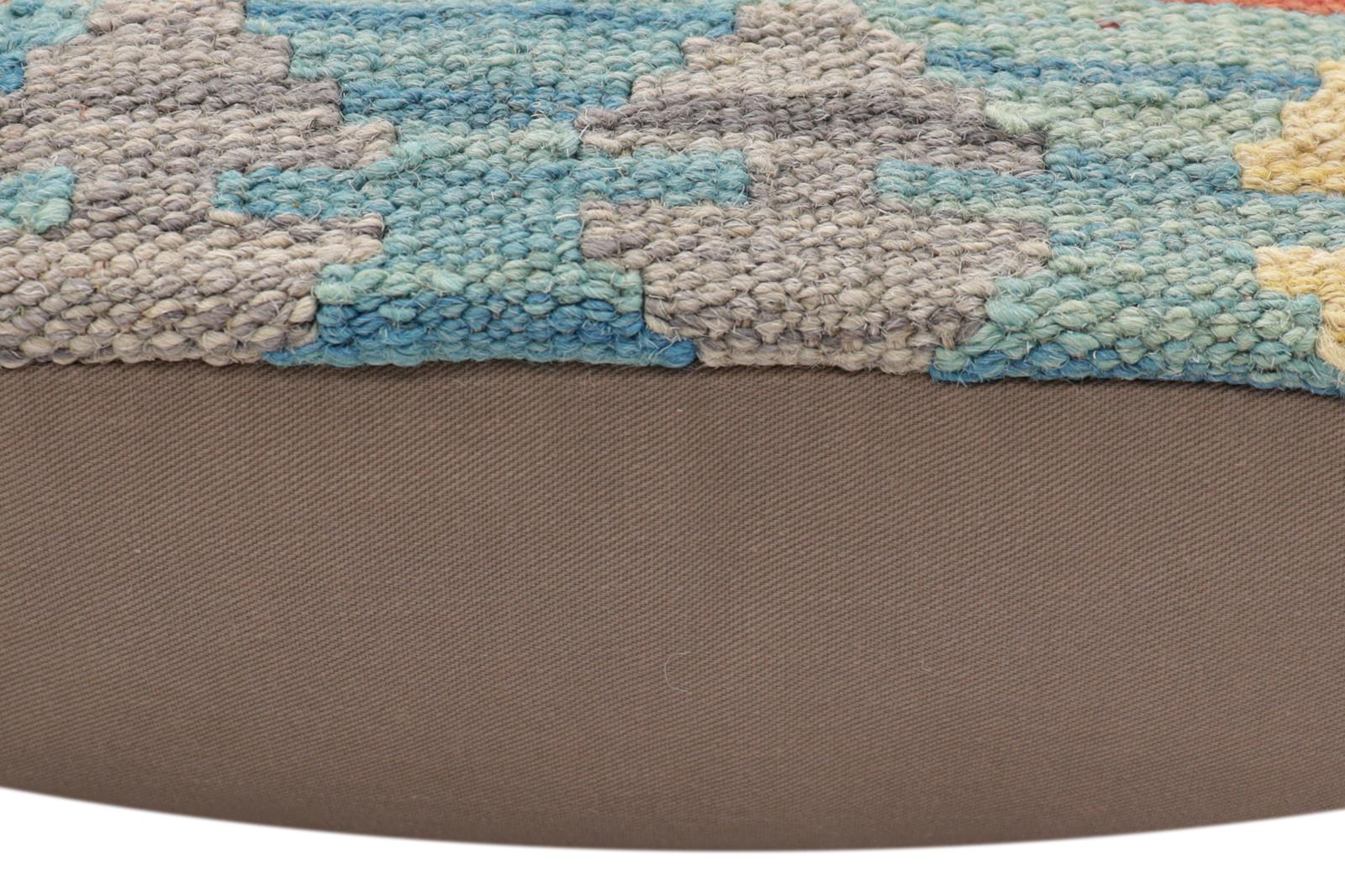 handmade Traditional Pillow Red Blue Hand-Woven SQUARE 100% WOOL Hand woven turkish pillow2' x 2'