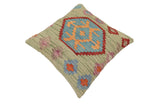 handmade Traditional Pillow Green Red Hand-Woven SQUARE 100% WOOL Hand woven turkish pillow2' x 2'