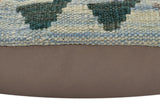 handmade Traditional Pillow Blue Rust Hand-Woven SQUARE 100% WOOL Hand woven turkish pillow2' x 2'