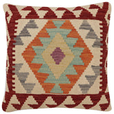 handmade Traditional Pillow Beige Red Hand-Woven SQUARE 100% WOOL Hand woven turkish pillow2 x 2
