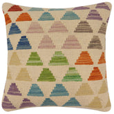 handmade Modern Pillow Beige Rust Hand-Woven SQUARE 100% WOOL Hand woven turkish pillow2 x 2
