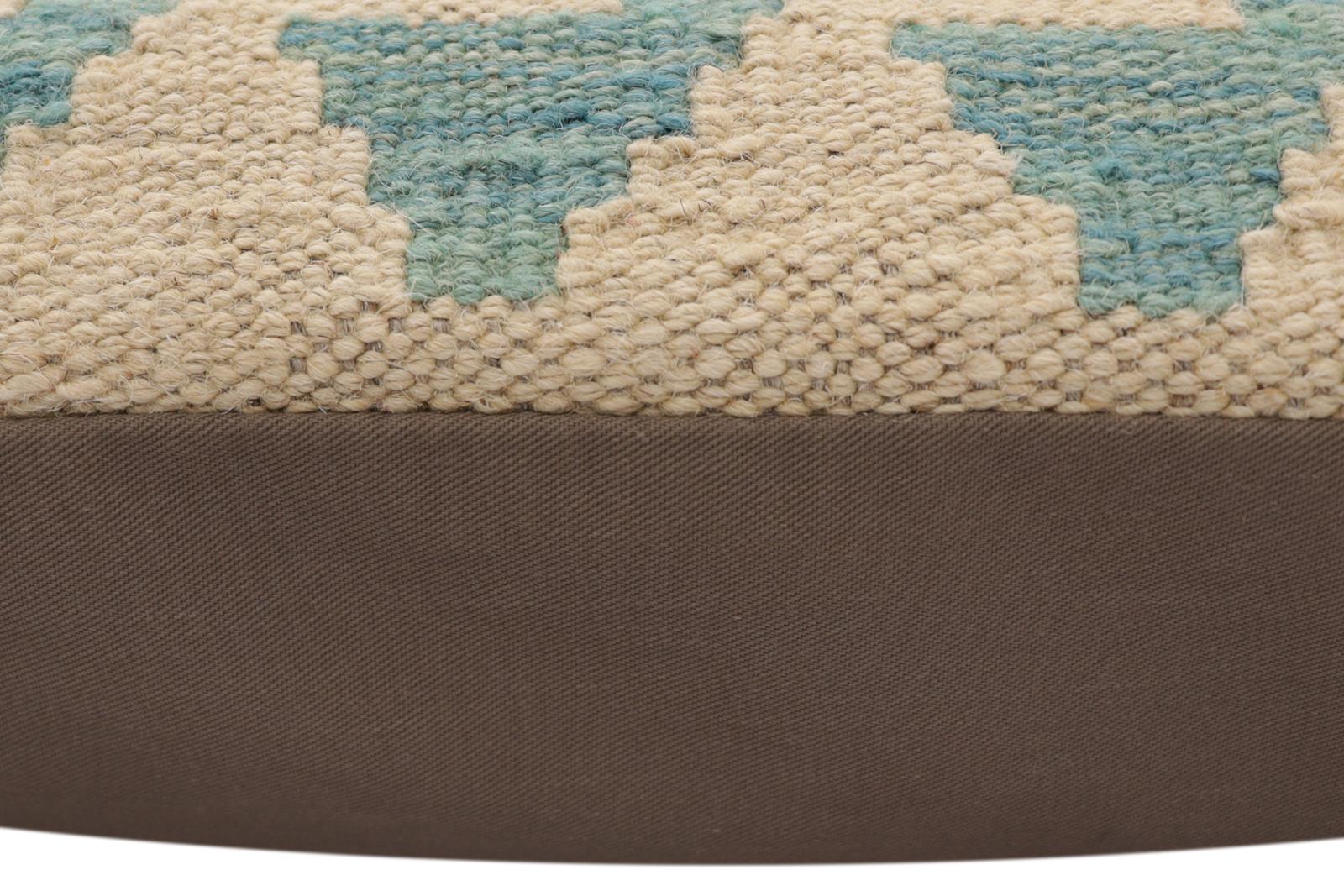 handmade Traditional Pillow Blue Red Hand-Woven SQUARE 100% WOOL Hand woven turkish pillow2' x 2'