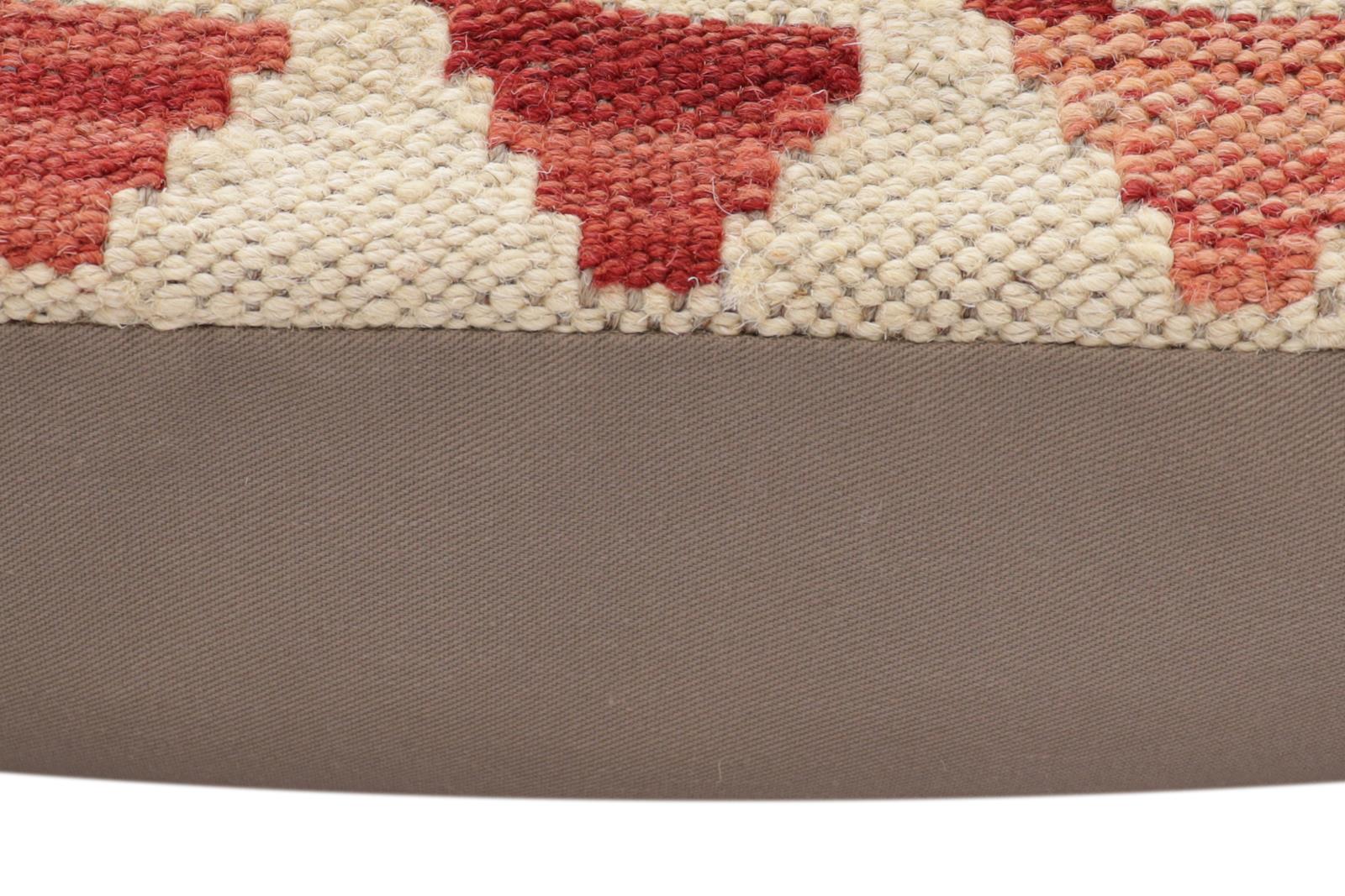 handmade Traditional Pillow Red Beige Hand-Woven SQUARE 100% WOOL Hand woven turkish pillow2' x 2'