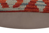 handmade Traditional Pillow Rust Blue Hand-Woven SQUARE 100% WOOL Hand woven turkish pillow2' x 2'