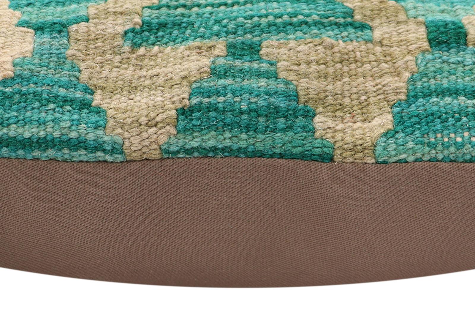handmade Traditional Pillow Rust Blue Hand-Woven SQUARE 100% WOOL Hand woven turkish pillow2' x 2'