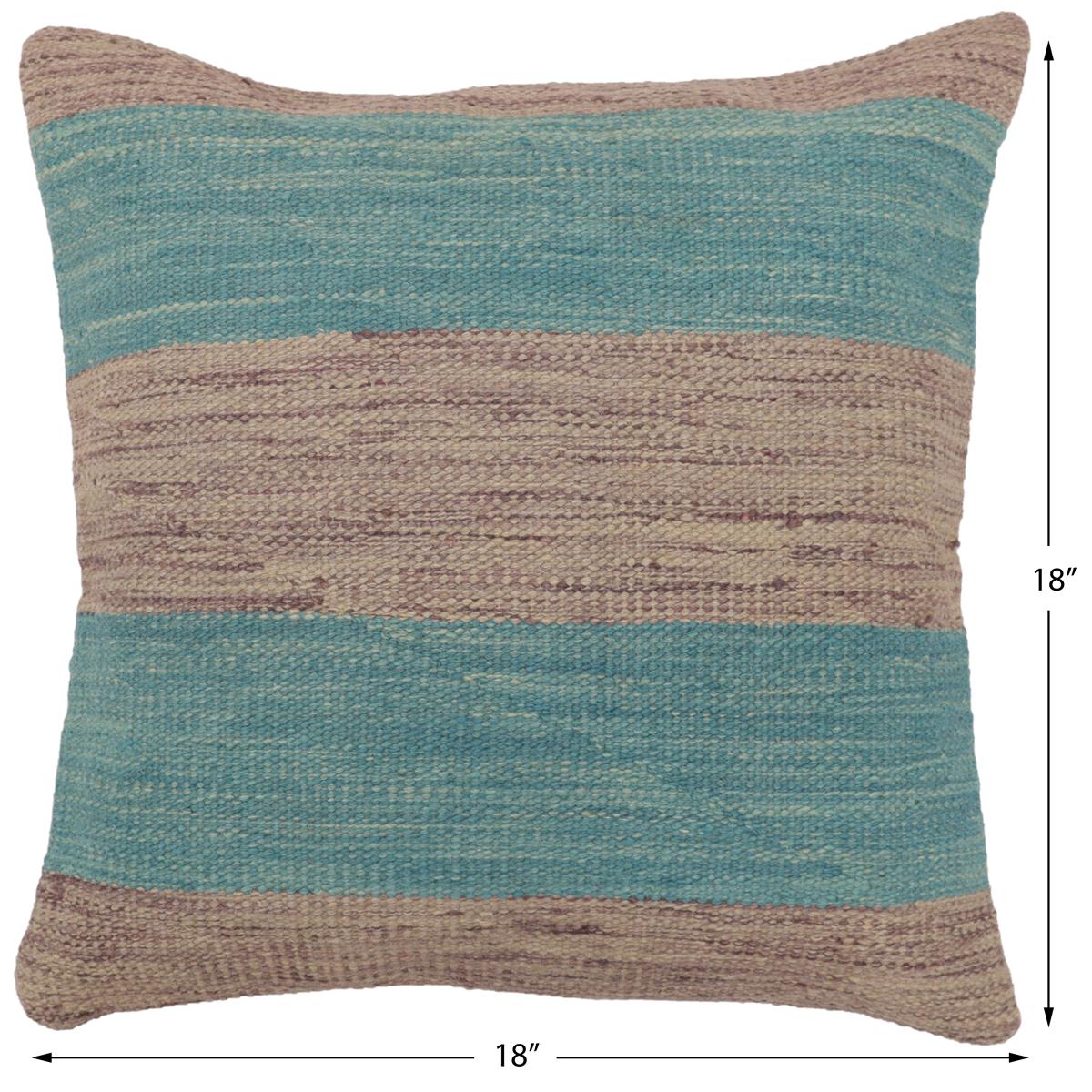 handmade Modern Pillow Blue Purple Hand-Woven SQUARE 100% WOOL  Hand woven turkish pillow  2 x 2