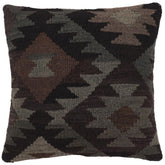 handmade Traditional Pillow Black Green Hand-Woven SQUARE 100% WOOL Hand woven turkish pillow2' x 2'