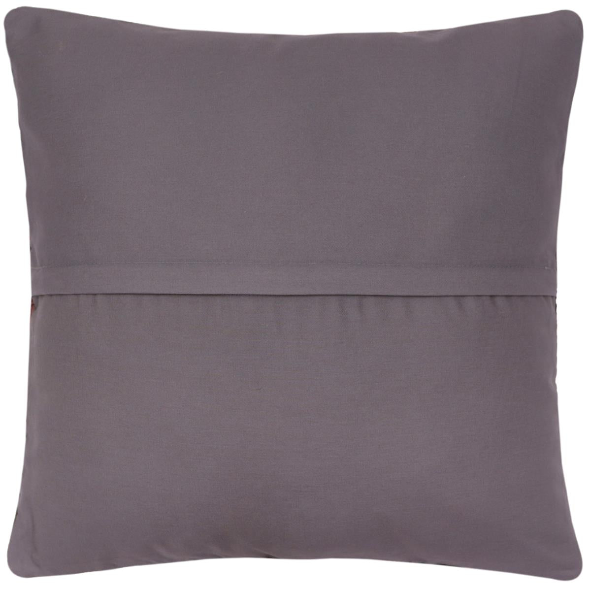 handmade Traditional Pillow Gray Brown Hand-Woven SQUARE 100% WOOL Hand woven turkish pillow2' x 2'