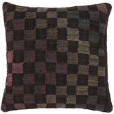 handmade Traditional Pillow Black Green Hand-Woven SQUARE 100% WOOL Hand woven turkish pillow2' x 2'