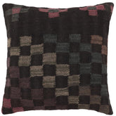 handmade Traditional Pillow Black Green Hand-Woven SQUARE 100% WOOL Hand woven turkish pillow2' x 2'