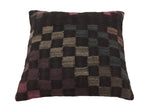 handmade Traditional Pillow Black Green Hand-Woven SQUARE 100% WOOL Hand woven turkish pillow2' x 2'