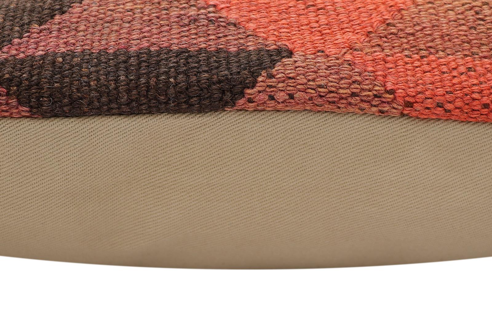 handmade Traditional Pillow Red Brown Hand-Woven SQUARE 100% WOOL Hand woven turkish pillow2' x 2'
