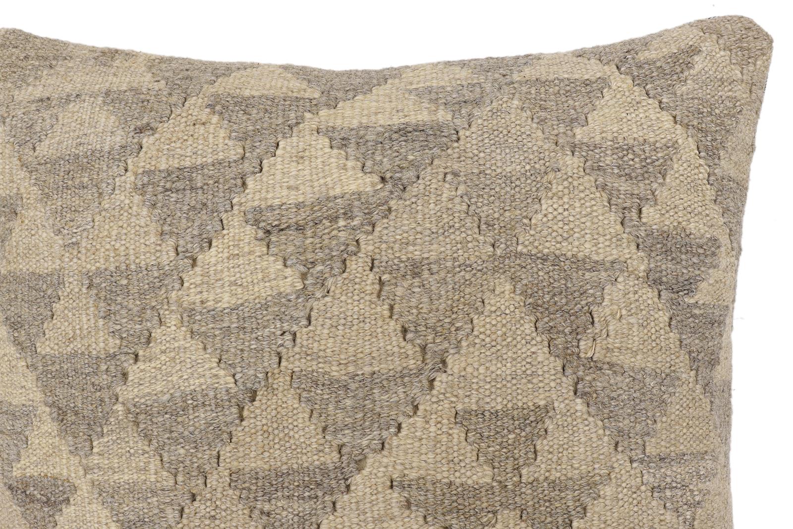 handmade Traditional Pillow Beige Tan Hand-Woven SQUARE 100% WOOL Hand woven turkish pillow2' x 2'