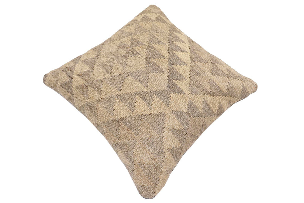 handmade Traditional Pillow Beige Brown Hand-Woven SQUARE 100% WOOL Hand woven turkish pillow2' x 2'
