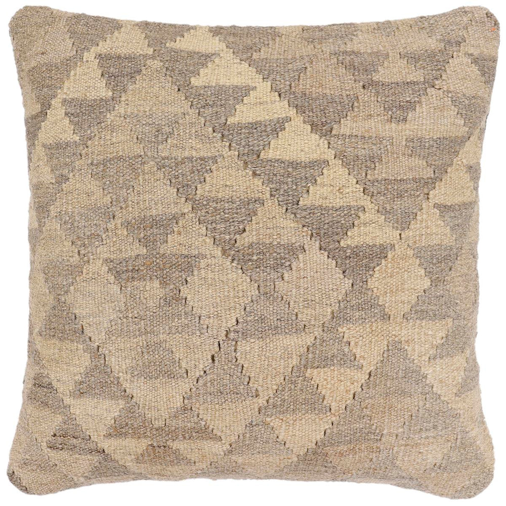 handmade Traditional Pillow Beige Brown Hand-Woven SQUARE 100% WOOL Hand woven turkish pillow2' x 2'