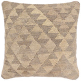 handmade Traditional Pillow Beige Brown Hand-Woven SQUARE 100% WOOL Hand woven turkish pillow2' x 2'