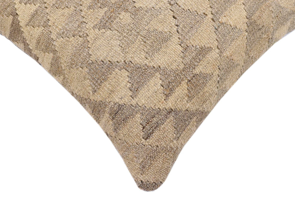 handmade Traditional Pillow Beige Brown Hand-Woven SQUARE 100% WOOL Hand woven turkish pillow2' x 2'