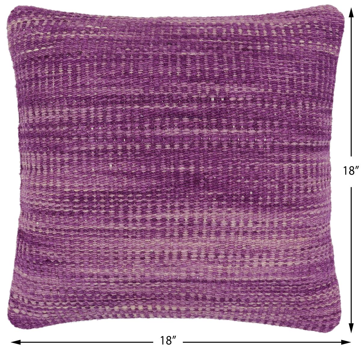 handmade Modern Pillow Purple Beige Hand-Woven SQUARE 100% WOOL  Hand woven turkish pillow  2 x 2