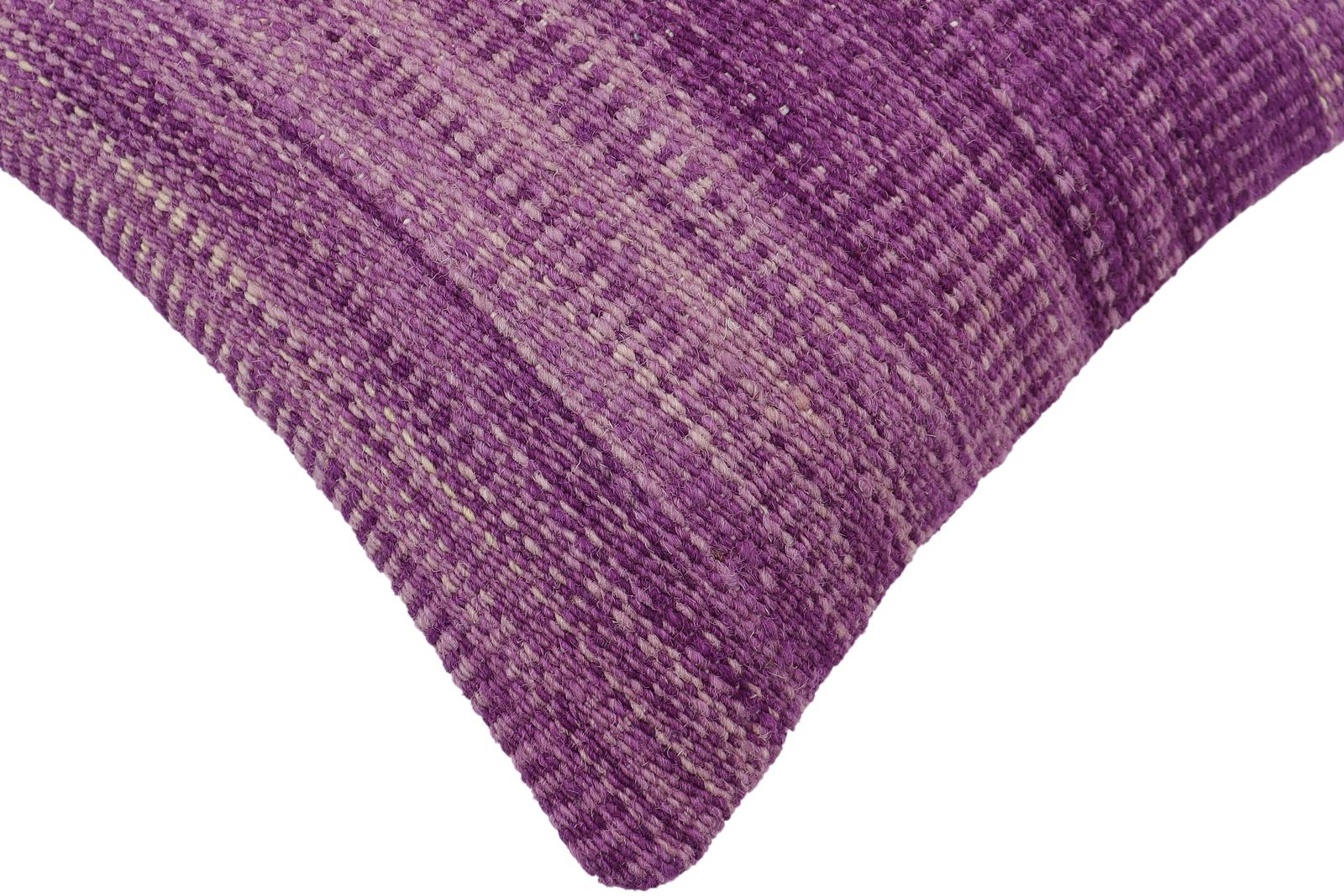 handmade Modern Pillow Purple Beige Hand-Woven SQUARE 100% WOOL  Hand woven turkish pillow  2 x 2