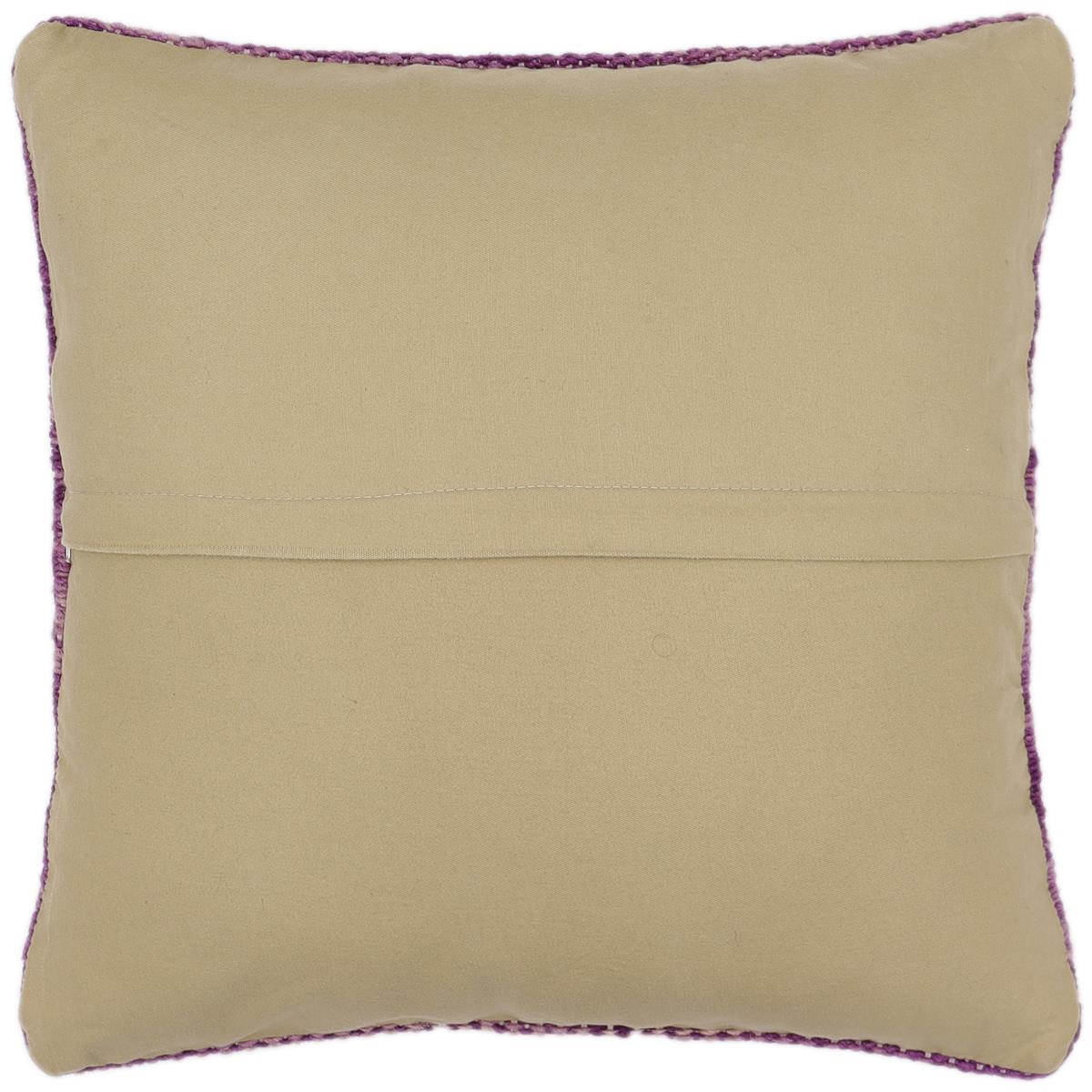 handmade Modern Pillow Purple Beige Hand-Woven SQUARE 100% WOOL  Hand woven turkish pillow  2 x 2