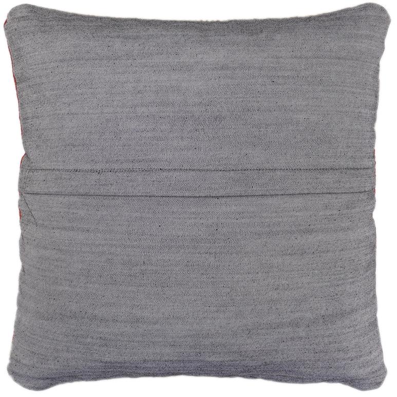 handmade Traditional Pillow Beige Red Hand-Woven SQUARE 100% WOOL Handmade pillow