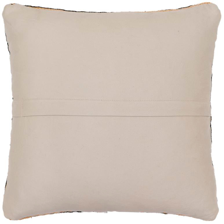 handmade Traditional Pillow Orange Blue Hand-Woven SQUARE 100% WOOL Handmade pillow