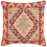 handmade Traditional Pillow Red Beige Hand-Woven SQUARE 100% WOOL Hand woven turkish pillow2 x 2