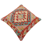 handmade Traditional Pillow Rust Beige Hand-Woven SQUARE 100% WOOL Hand woven turkish pillow2' x 2'
