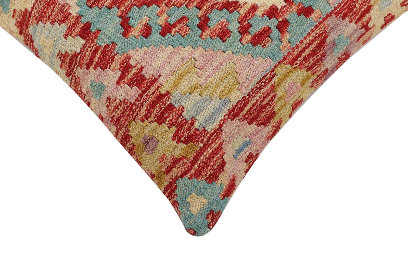 handmade Traditional Pillow Rust Beige Hand-Woven SQUARE 100% WOOL Hand woven turkish pillow2' x 2'