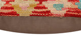 handmade Traditional Pillow Rust Beige Hand-Woven SQUARE 100% WOOL Hand woven turkish pillow2' x 2'