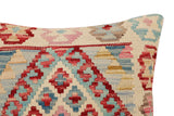 handmade Traditional Pillow Beige Red Hand-Woven SQUARE 100% WOOL Hand woven turkish pillow2' x 2'