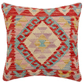 handmade Traditional Pillow Red Beige Hand-Woven SQUARE 100% WOOL Hand woven turkish pillow2 x 2
