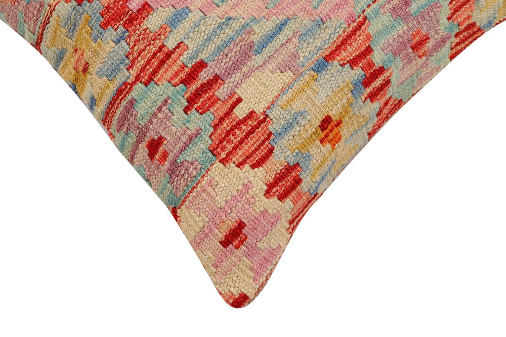 handmade Traditional Pillow Red Beige Hand-Woven SQUARE 100% WOOL Hand woven turkish pillow2' x 2'