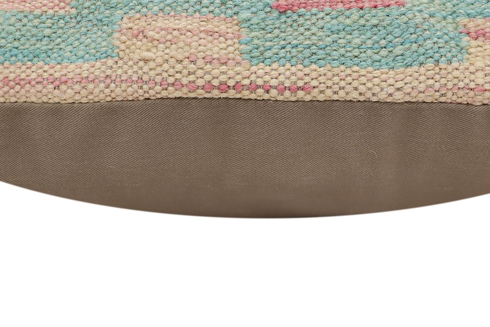 handmade Traditional Pillow Rust Blue Hand-Woven SQUARE 100% WOOL  Hand woven turkish pillow  2 x 2