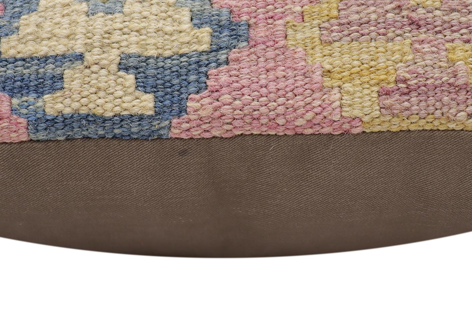 handmade Traditional Pillow Red Blue Hand-Woven SQUARE 100% WOOL Hand woven turkish pillow2' x 2'