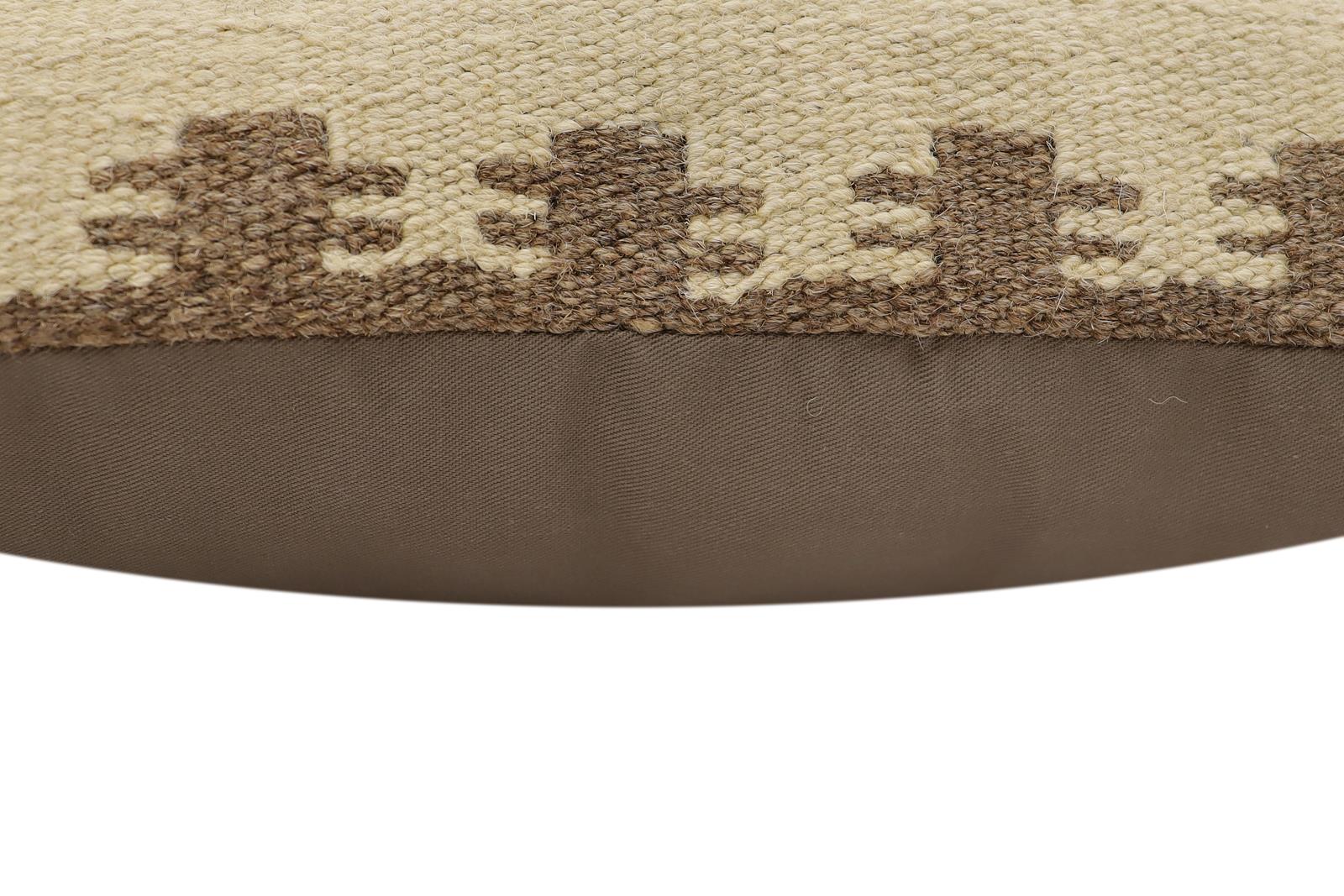 handmade Traditional Pillow Beige Red Hand-Woven SQUARE 100% WOOL Hand woven turkish pillow2' x 2'