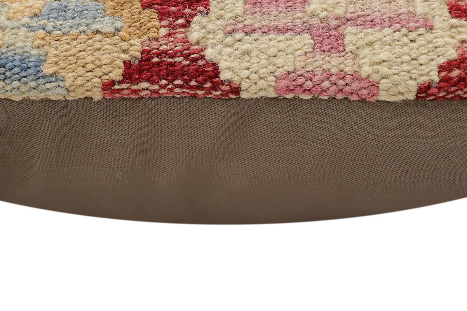 handmade Traditional Pillow Red Blue Hand-Woven SQUARE 100% WOOL Hand woven turkish pillow2' x 2'