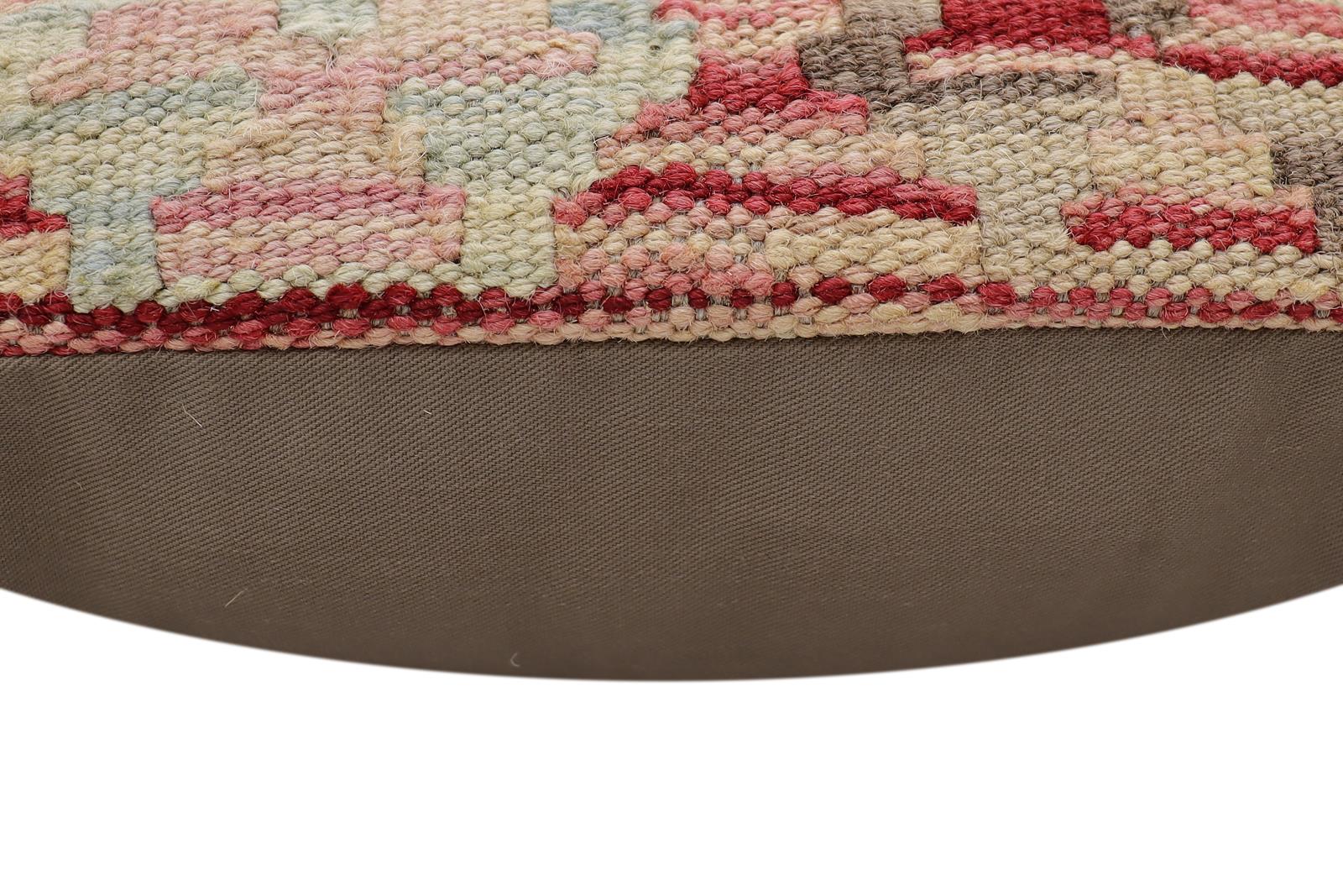 handmade Traditional Pillow Red Beige Hand-Woven SQUARE 100% WOOL Hand woven turkish pillow2' x 2'