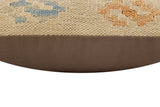 handmade Traditional Pillow Beige Red Hand-Woven SQUARE 100% WOOL  Hand woven turkish pillow  3 x 5
