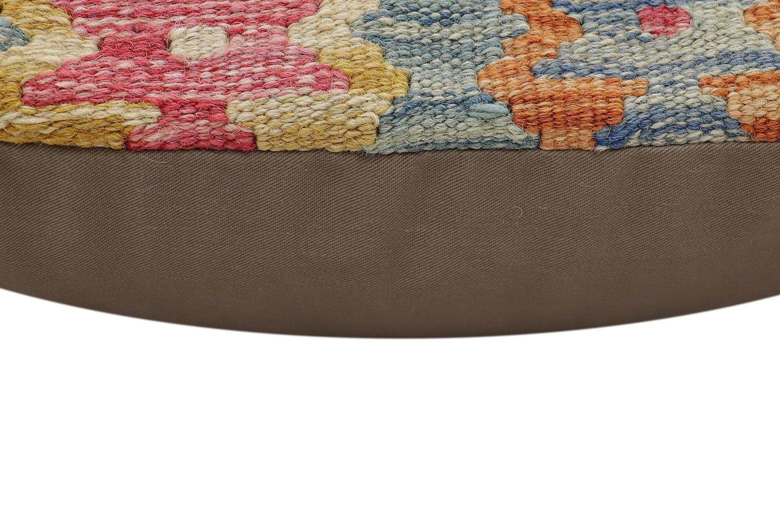 handmade Traditional Pillow Red Blue Hand-Woven SQUARE 100% WOOL Hand woven turkish pillow2' x 2'