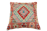 handmade Traditional Pillow Red Blue Hand-Woven SQUARE 100% WOOL Hand woven turkish pillow2' x 2'
