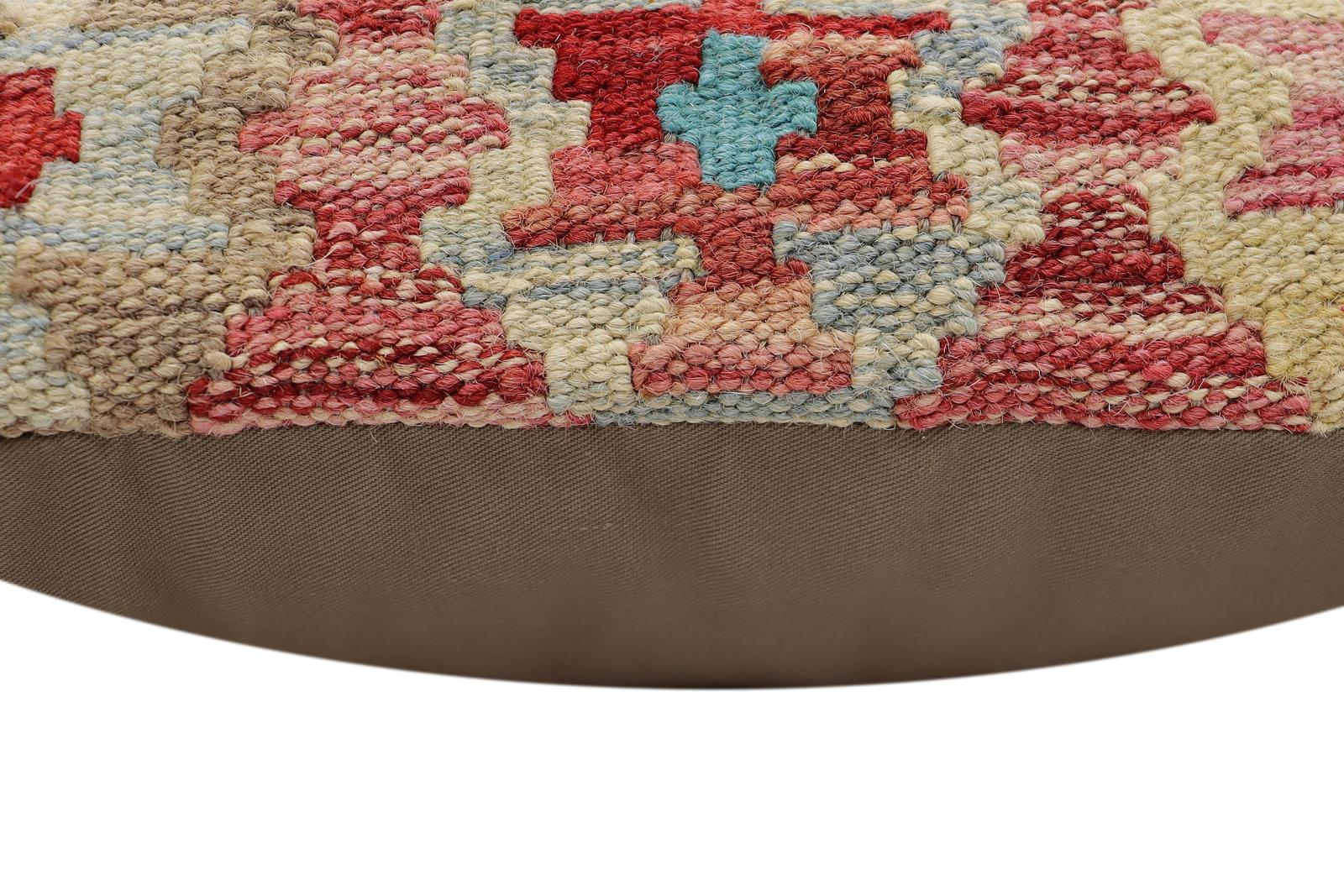 handmade Traditional Pillow Red Blue Hand-Woven SQUARE 100% WOOL Hand woven turkish pillow2' x 2'