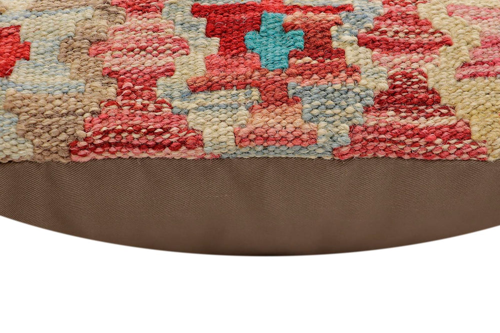 handmade Traditional Pillow Red Blue Hand-Woven SQUARE 100% WOOL Hand woven turkish pillow2' x 2'