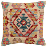 handmade Traditional Pillow Beige Red Hand-Woven SQUARE 100% WOOL Hand woven turkish pillow2 x 2