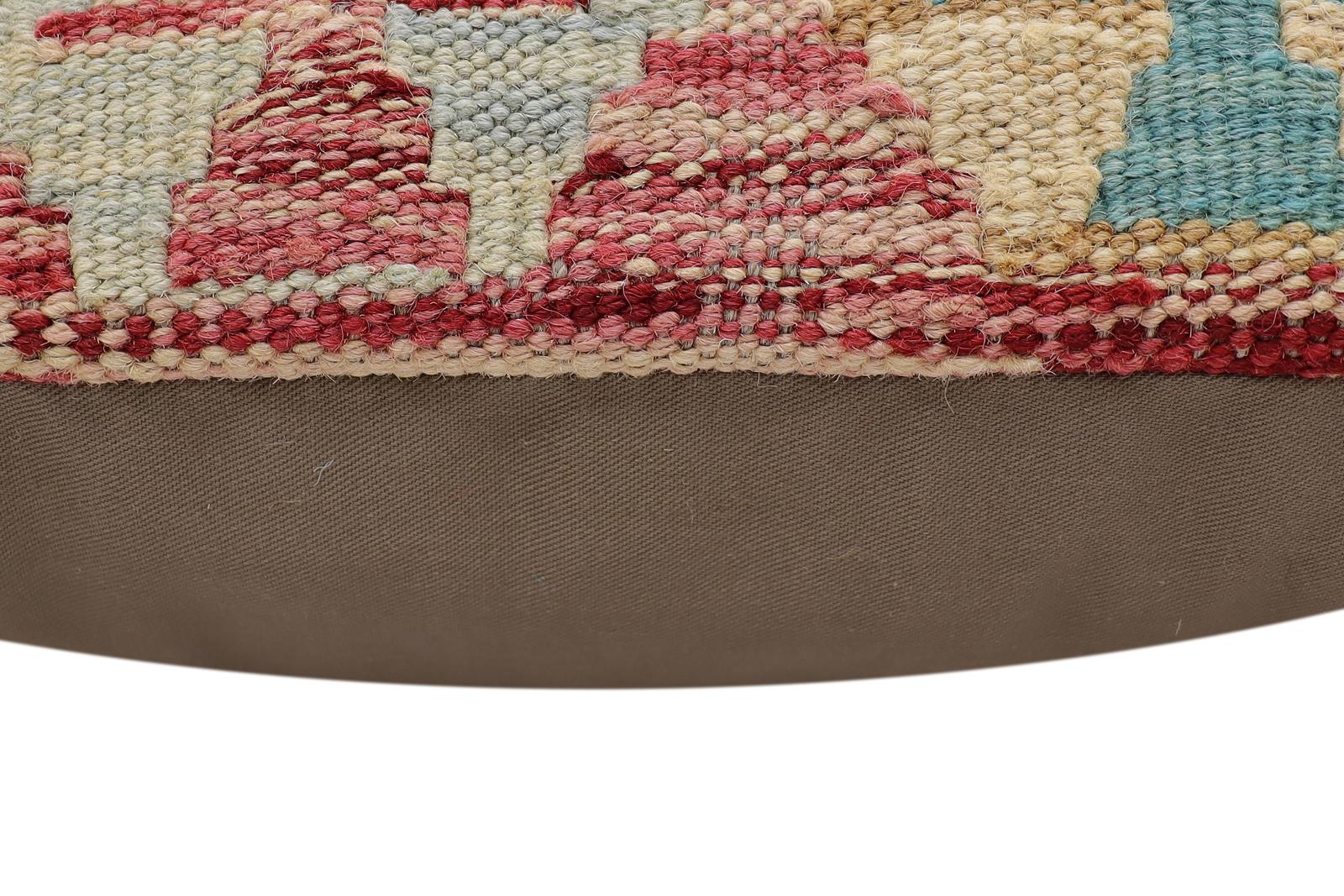 handmade Traditional Pillow Red Blue Hand-Woven SQUARE 100% WOOL Hand woven turkish pillow2' x 2'